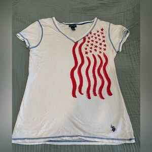 US Polo Assn T-Shirt US Flag Stars And Stripes - L Perfect For The 4th Of July!!